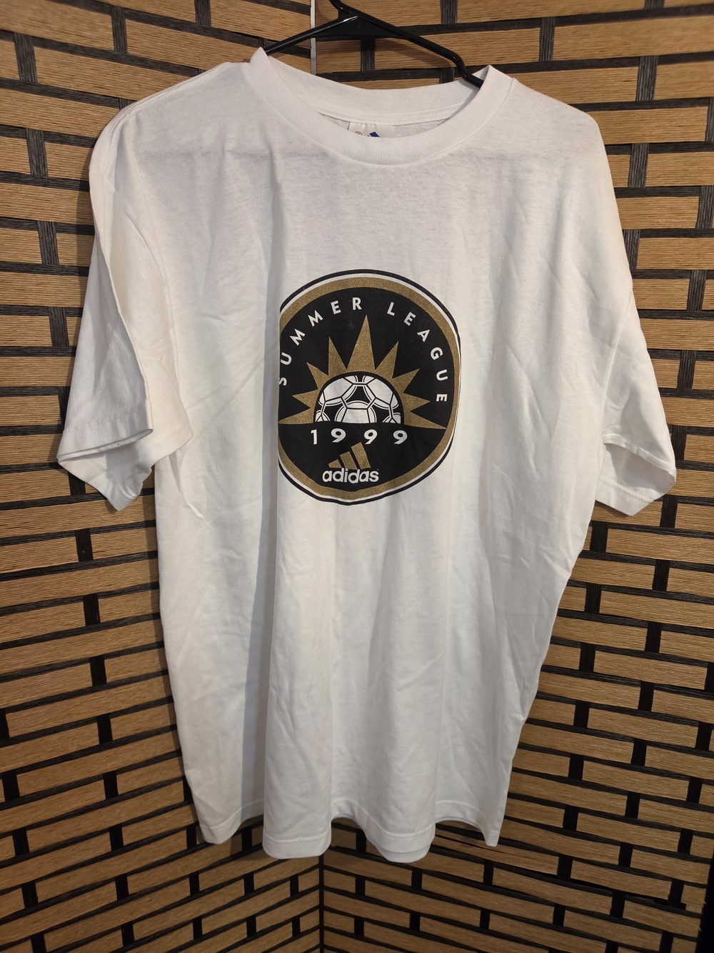 adidas White Short Sleeve 'Summer League 1999' Logo Tee